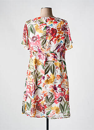 Robe mi-longue coupe fluide manches courtes blanc CHRISTINE LAURE femme