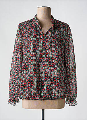 Blouse imprimé fantaisie manches longues noir CHRISTINE LAURE femme
