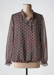 Blouse imprimé fantaisie manches longues noir CHRISTINE LAURE femme