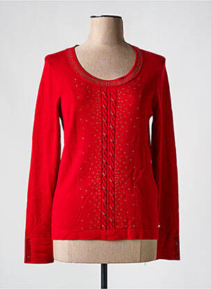 Pull coupe cintrée manches longues rouge CHRISTINE LAURE femme