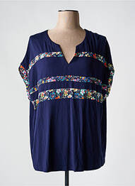 T-shirt coupe droite manches courtes bleu CHRISTINE LAURE femme