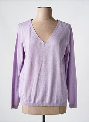Pull coupe cintrée manches longues violet JULIE GUERLANDE femme