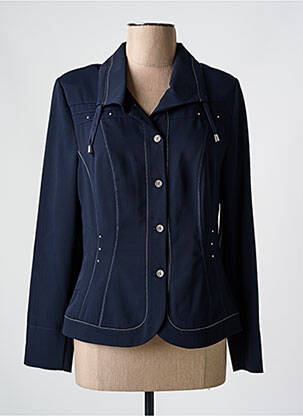 Veste casual col chemisier bleu CHRISTINE LAURE femme