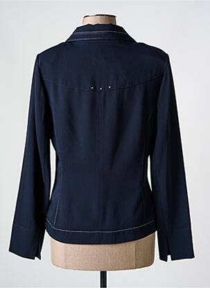Veste casual col chemisier bleu CHRISTINE LAURE femme