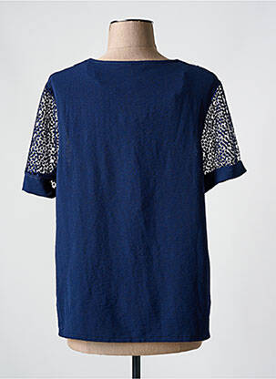 Top coupe fluide manches courtes bleu CHRISTINE LAURE femme