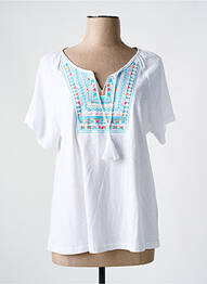 Top manches courtes manches courtes blanc CHRISTINE LAURE femme