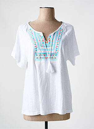 Top manches courtes manches courtes blanc CHRISTINE LAURE femme