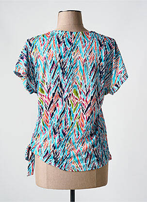 Top imprimé fantaisie manches courtes bleu CHRISTINE LAURE femme