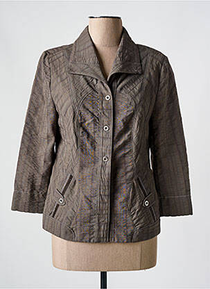 Veste casual col chemisier marron CHRISTINE LAURE femme