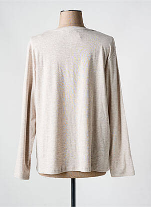Top col rond manches longues beige CHRISTINE LAURE femme