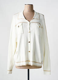 Gilet manches longues resserrée sur le bas blanc CHRISTINE LAURE femme