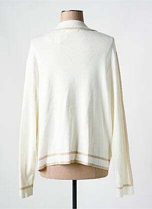 Gilet manches longues resserrée sur le bas blanc CHRISTINE LAURE femme