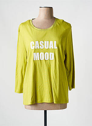 Top col rond manches longues vert CHRISTINE LAURE femme