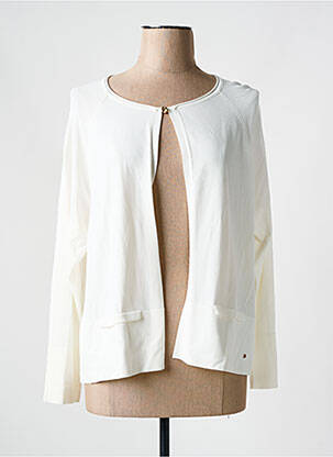 Gilet manches longues fermeture boutonnée sur le devant blanc CHRISTINE LAURE femme