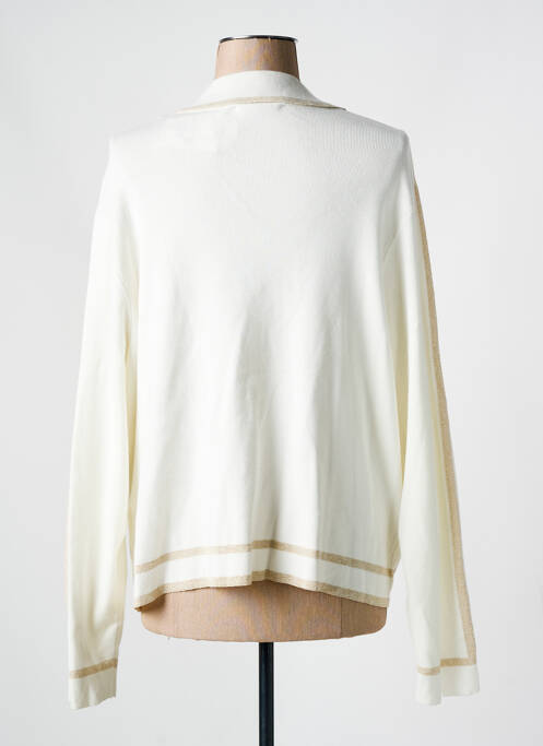 Gilet manches longues resserrée sur le bas blanc CHRISTINE LAURE femme
