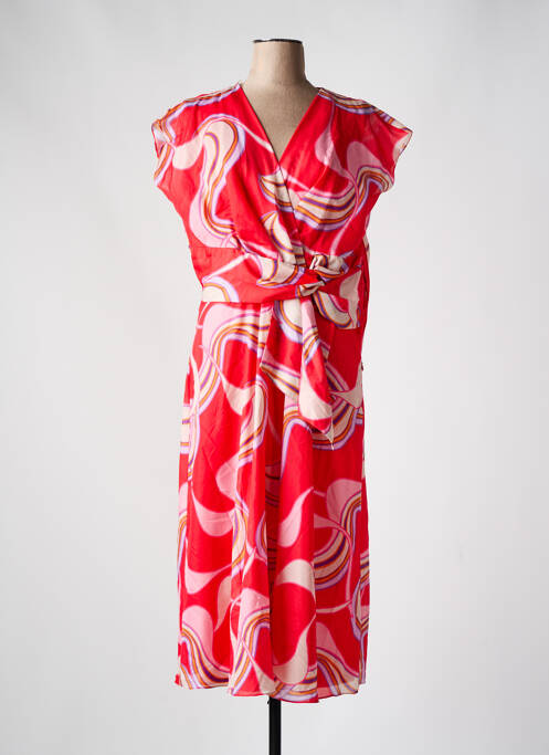 Robe mi-longue rouge CHRISTINE LAURE pour femme