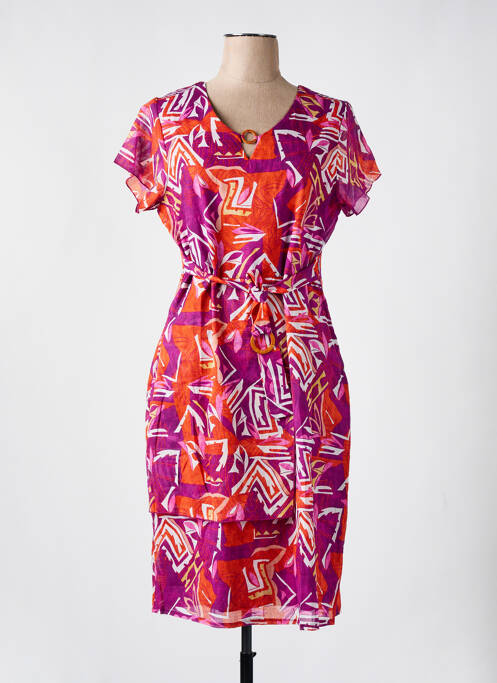 Robe mi-longue violet CHRISTINE LAURE pour femme