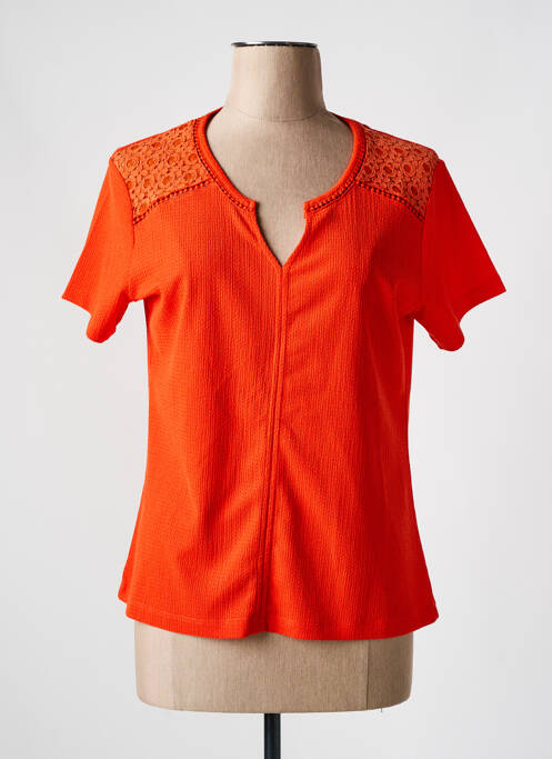 Top orange CHRISTINE LAURE pour femme