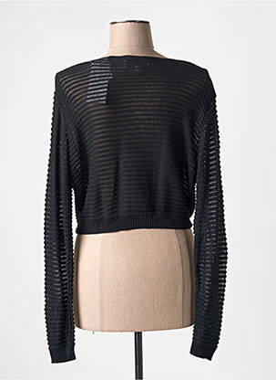 Gilet manches longues coupe cintrée noir COULEURS DU TEMPS femme