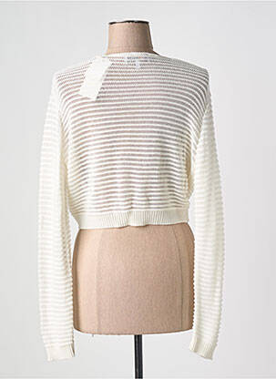 Gilet manches longues coupe cintrée blanc COULEURS DU TEMPS femme