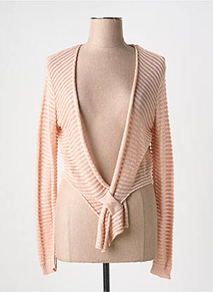 Gilet manches longues coupe cintrée rose COULEURS DU TEMPS femme