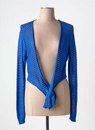 Gilet manches longues coupe cintrée bleu clair COULEURS DU TEMPS femme