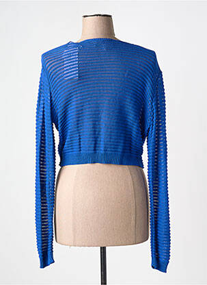 Gilet manches longues coupe cintrée bleu clair COULEURS DU TEMPS femme