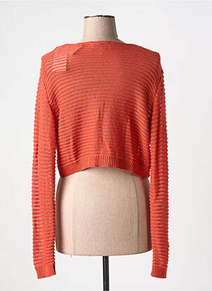 Gilet manches longues coupe cintrée orange COULEURS DU TEMPS femme