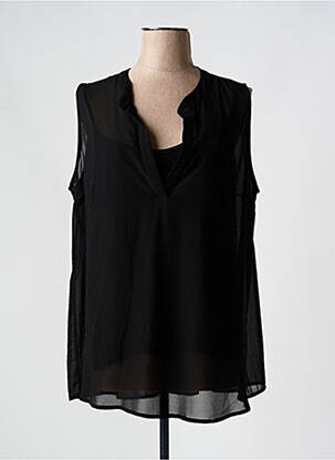 Top coupe fluide sans manche noir CHALOU femme