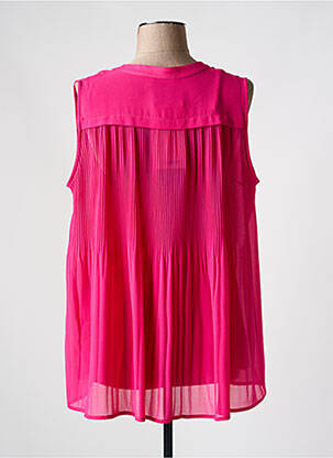 Top tissage crêpe sans manche rose CHALOU femme