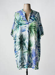 Robe mi-longue manches courtes manches courtes bleu SOPHIA CURVY femme