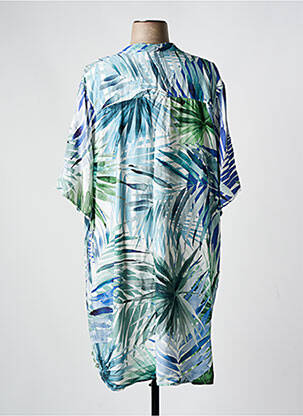 Robe mi-longue manches courtes manches courtes bleu SOPHIA CURVY femme
