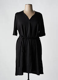 Robe mi-longue manches courtes manches courtes noir FRANCK ANNA femme