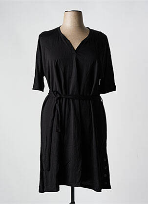 Robe mi-longue manches courtes manches courtes noir FRANCK ANNA femme