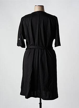 Robe mi-longue manches courtes manches courtes noir FRANCK ANNA femme