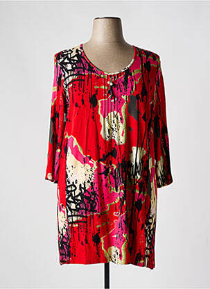 Tunique manches courtes tissage jersey rouge CHALOU femme