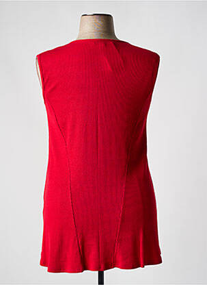 Débardeur tissage côtelé sans manche rouge JEAN MARC PHILIPPE femme