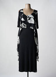 Robe longue manches courtes manches courtes noir SOPHIA CURVY femme