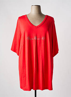 T-shirt coupe droite manches courtes rouge CHALOU femme