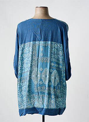 Tunique manches longues col rond bleu FRANCK ANNA femme