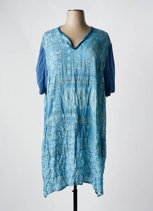 Robe mi-longue bleu FRANCK ANNA pour femme
