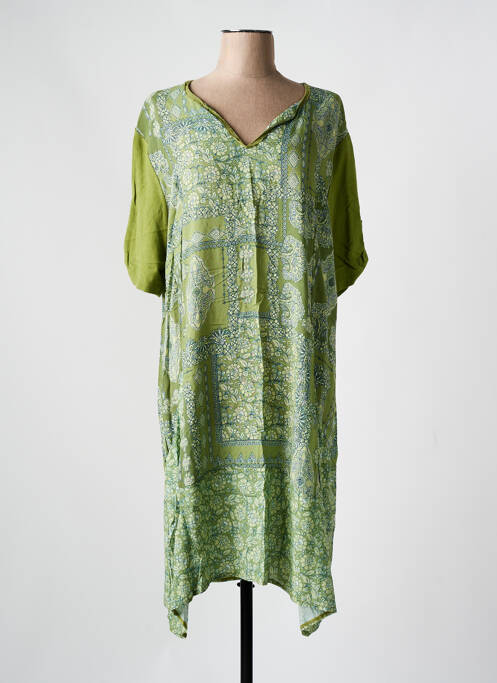 Robe mi-longue vert FRANCK ANNA pour femme