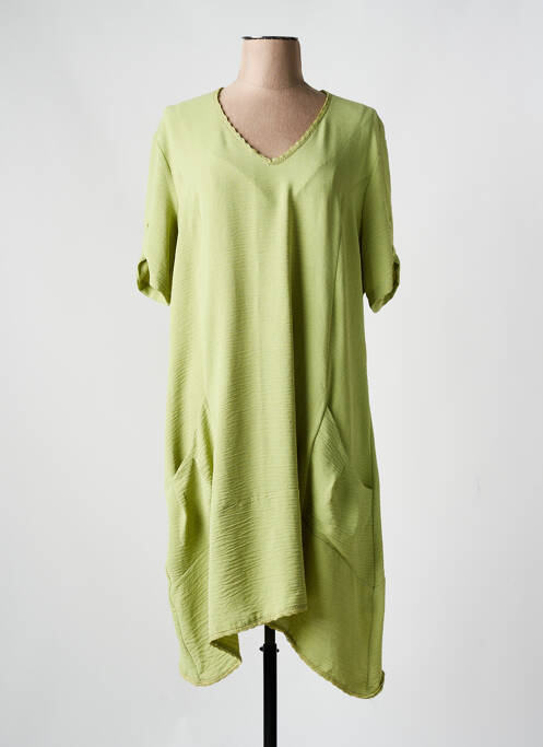 Robe mi-longue vert FRANCK ANNA pour femme