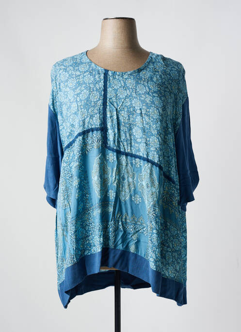 Tunique manches longues bleu FRANCK ANNA pour femme