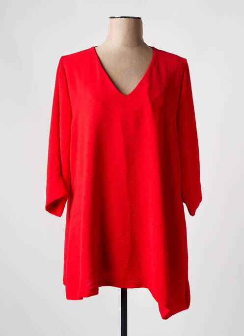 Tunique manches longues rouge FRANCK ANNA pour femme