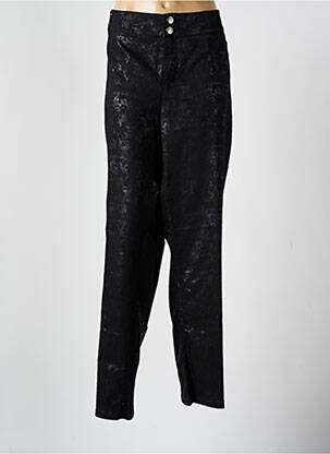 Pantalon droit fermeture zippée sous rabat boutonné noir CISO femme