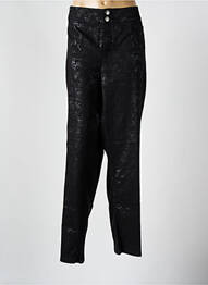 Pantalon droit fermeture zippée sous rabat boutonné noir CISO femme