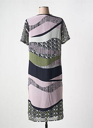 Robe mi-longue coupe fluide manches courtes noir GUY DUBOUIS femme