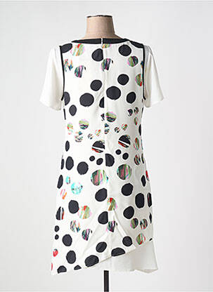 Robe mi-longue coupe fluide manches courtes blanc MERI & ESCA femme
