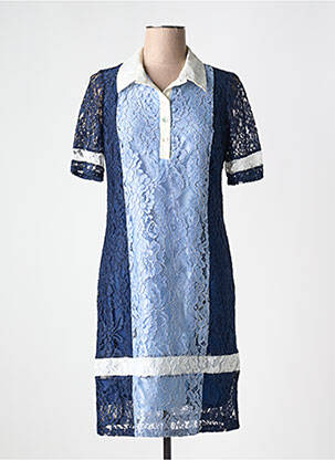 Robe mi-longue manches courtes manches courtes bleu MERI & ESCA femme